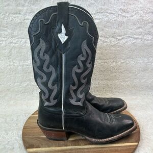 Ariat Black Fire Cowgirl Black Leather Women's Boots Size 11B 10007594